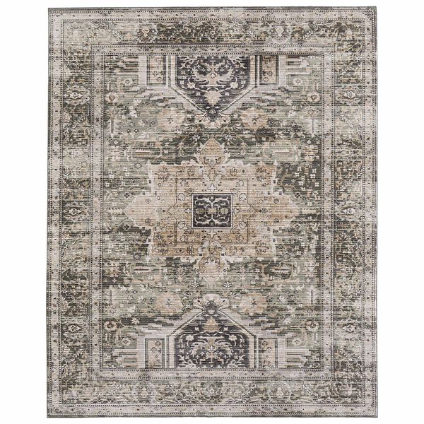 Tapis Augustine 39TVF Feizy, Vert/Noir