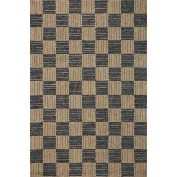 Tapis Madi MDX-04 Brigette Romanek ¡Á Loloi, Taupe/Bleu Marine