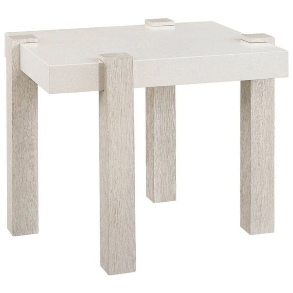 Table d'Extremite Rectangulaire Moderne, Quartz Blanc