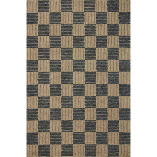 Tapis Madi MDX-04 Brigette Romanek ¡Á Loloi, Taupe/Bleu Marine