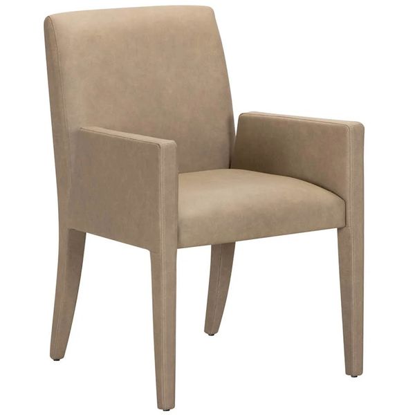 Fauteuil a Accoudoirs Cuir Brume, Caribou Frontiere